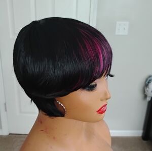 Stylish Black and Pink Women's Wig